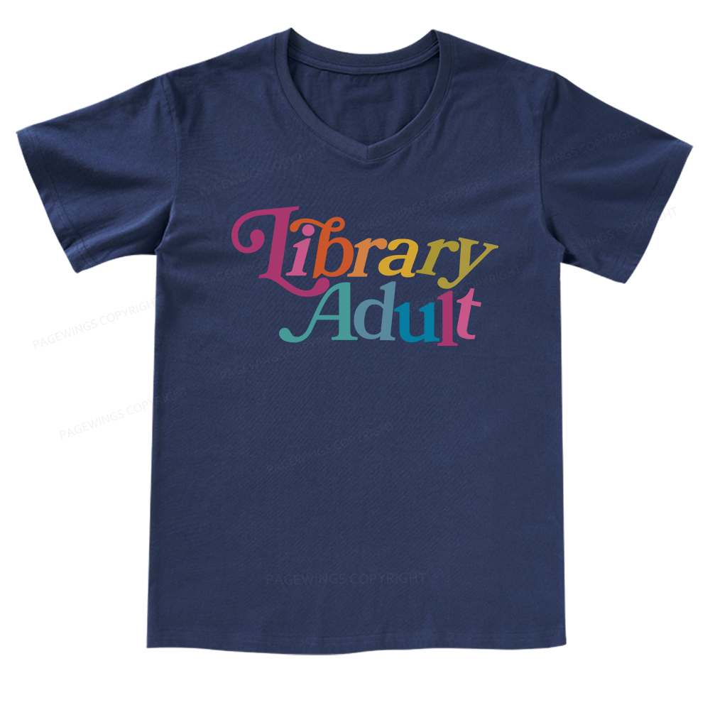 Pagewings Library Adult, Library Kid V-neck T-shirt