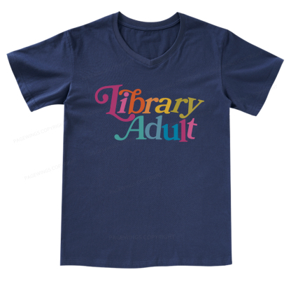 Pagewings Library Adult, Library Kid V-neck T-shirt