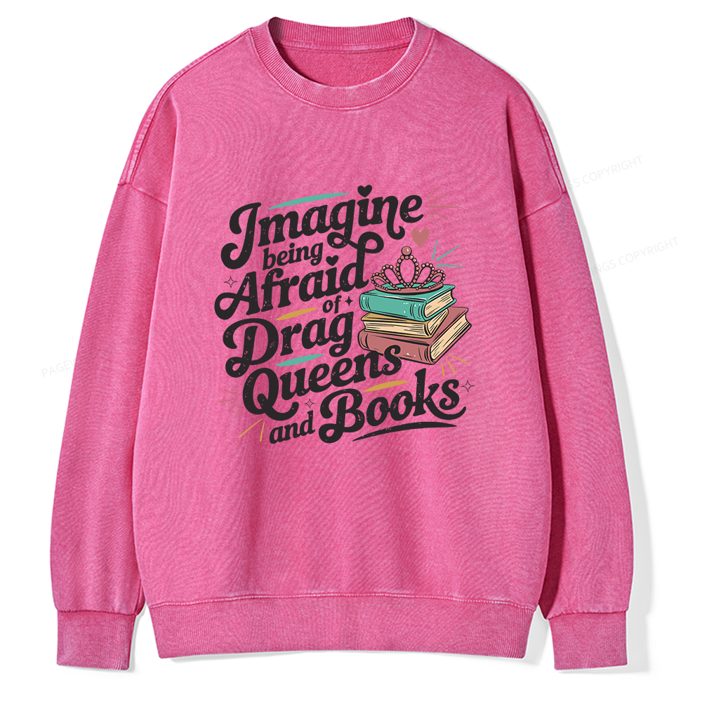 Pagewings Book Lover Gift For Bookworm Unisex Washed Sweatshirt