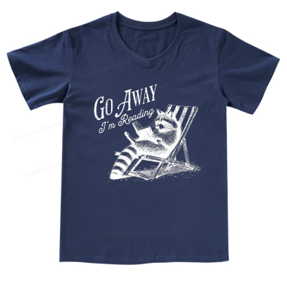 Pagewings Funny Raccoon Book Lover V-neck T-shirt