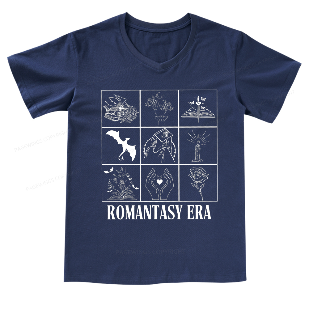 Pagewings Romantasy Era Book Shirt Comfort Colors V-neck T-shirt