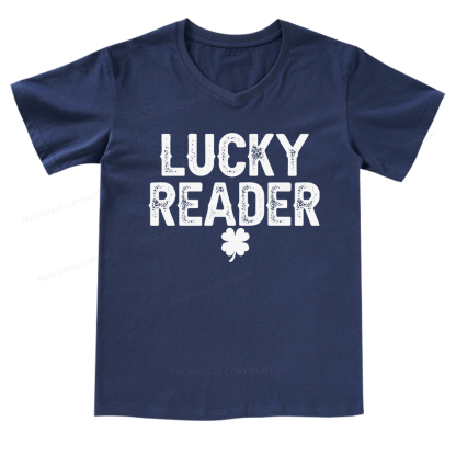 Pagewings Lucky Reader V-neck T-shirt