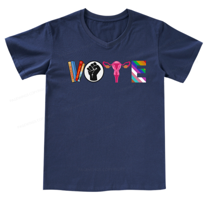 Pagewings VOTE Banned Books Tee V-neck T-shirt
