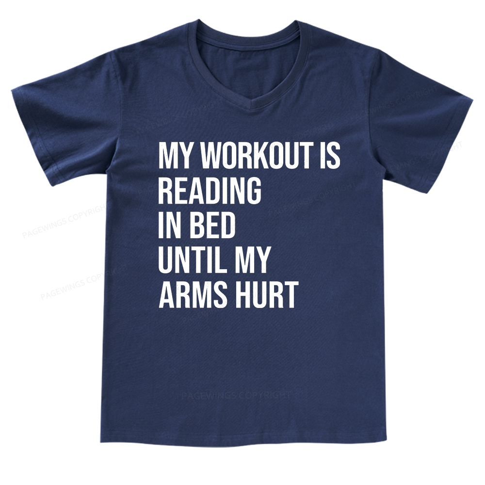 Pagewings My Workout Reading V-neck T-shirt