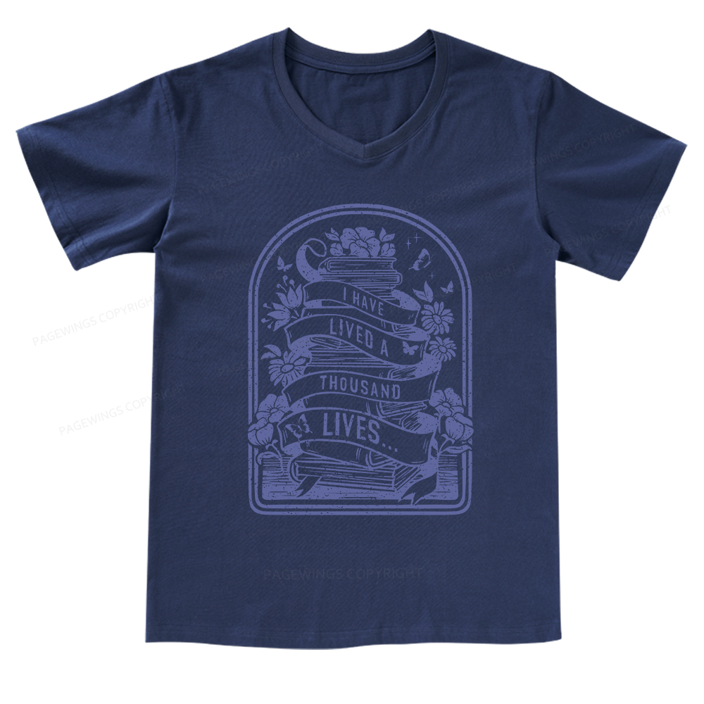 Pagewings Literature Shirt for Bibliophiles V-neck T-shirt