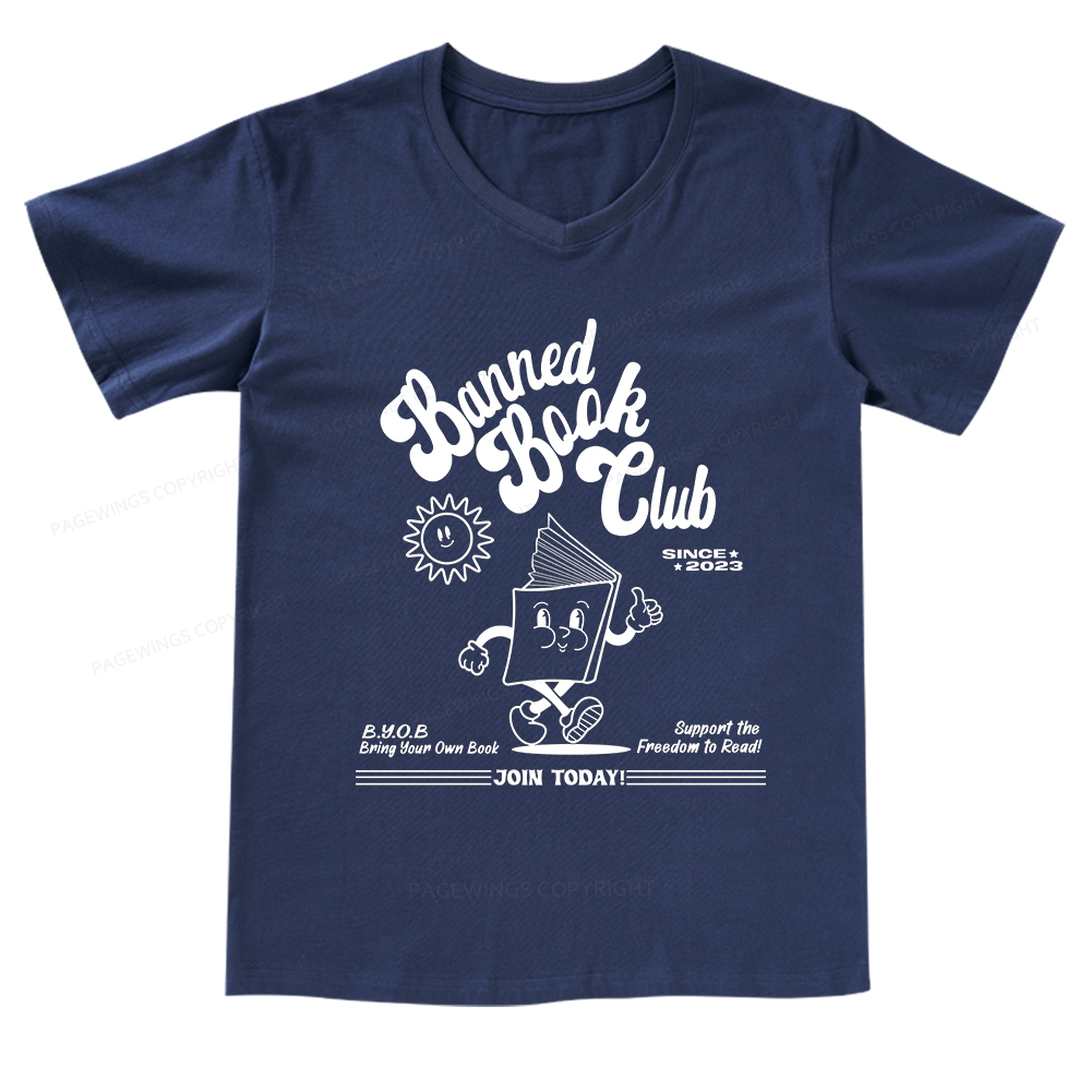 Pagewings Read Banned Books V-neck T-shirt