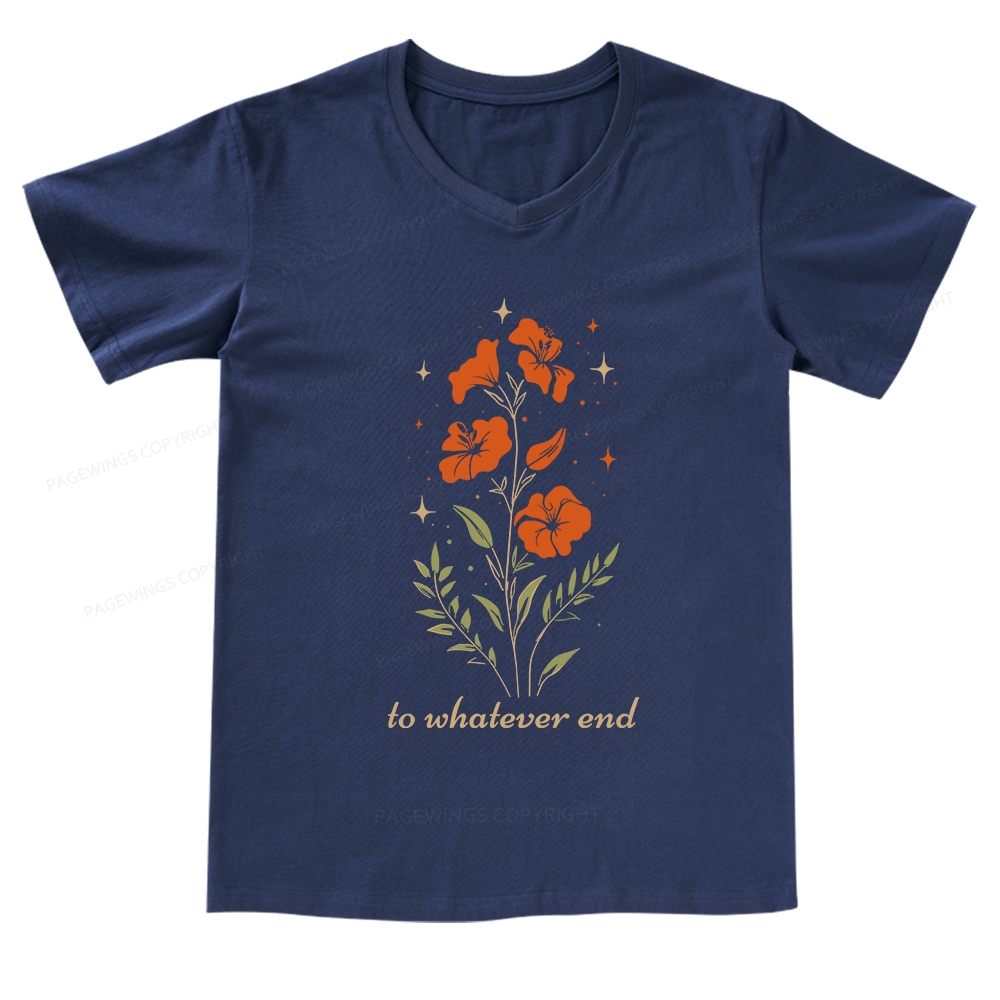 Pagewings Throne of Glass To Whatever End V-neck T-shirt