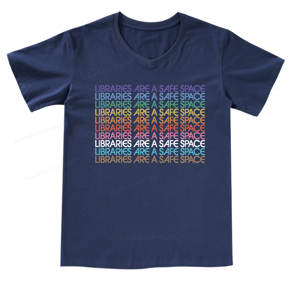 Pagewings Libraries Are For Everyone V-neck T-shirt