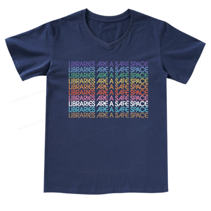 Pagewings Libraries Are For Everyone V-neck T-shirt