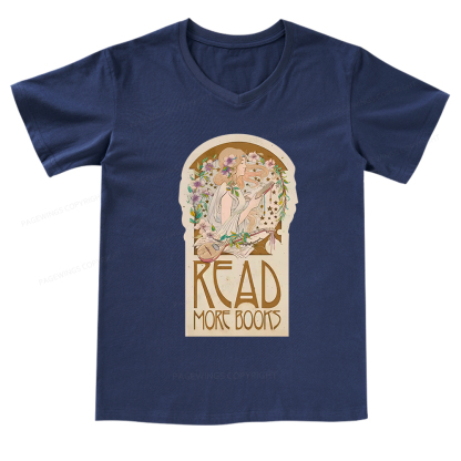 Pagewings Read More Books V-neck T-shirt