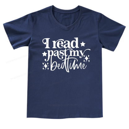 Pagewings I Read Past My Bedtime V-neck T-shirt