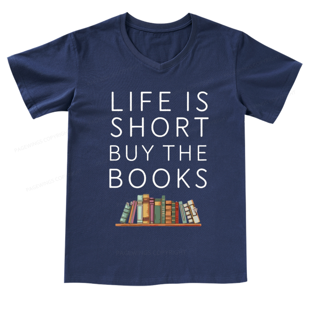 Pagewings Buy The Books V-neck T-shirt