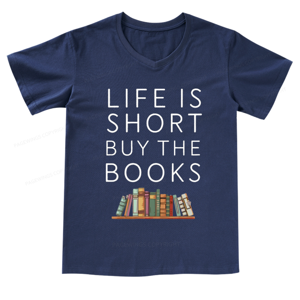 Pagewings Buy The Books V-neck T-shirt