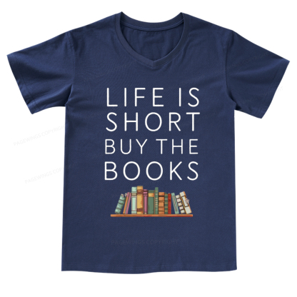 Pagewings Buy The Books V-neck T-shirt