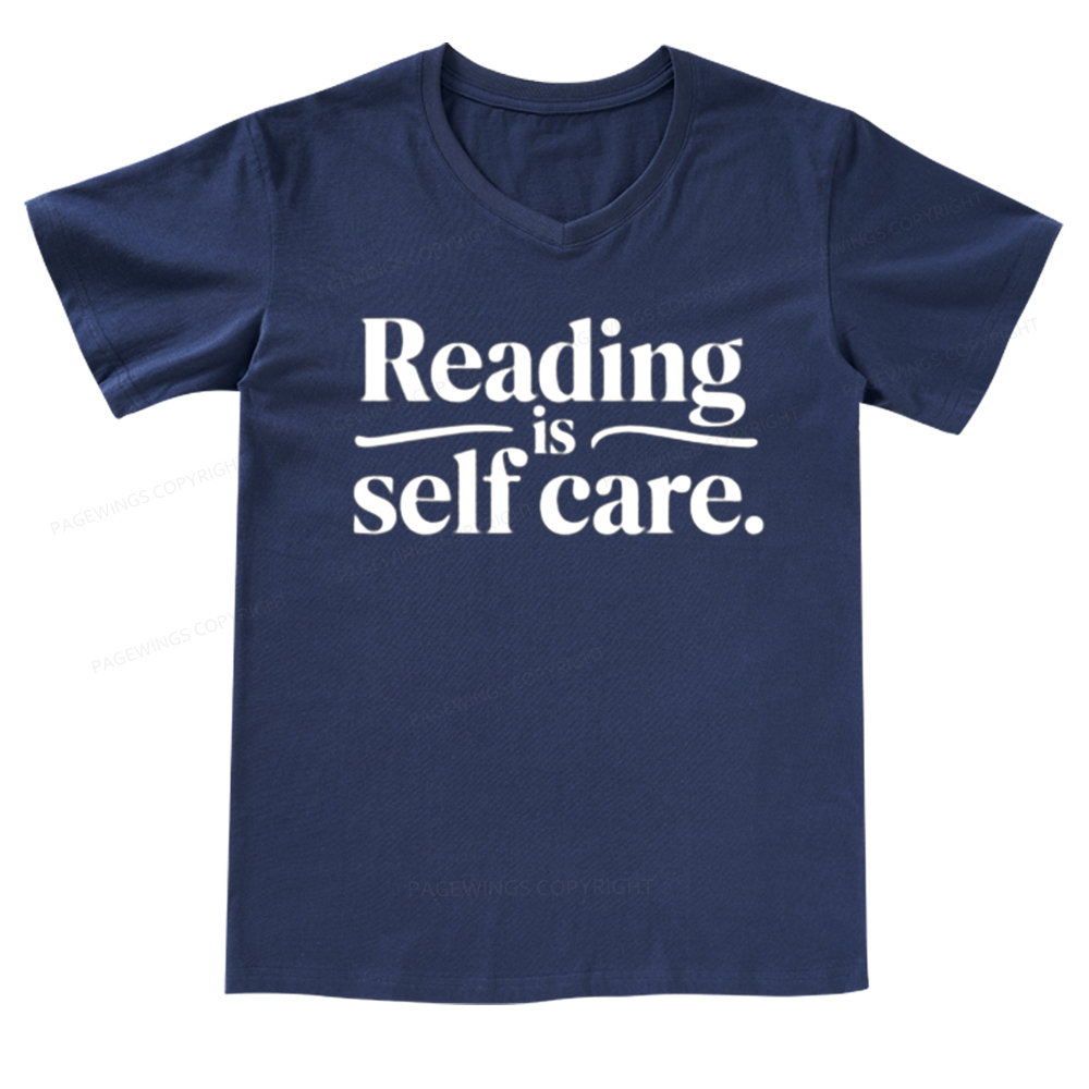 Pagewings Reading Self Care V-neck T-shirt