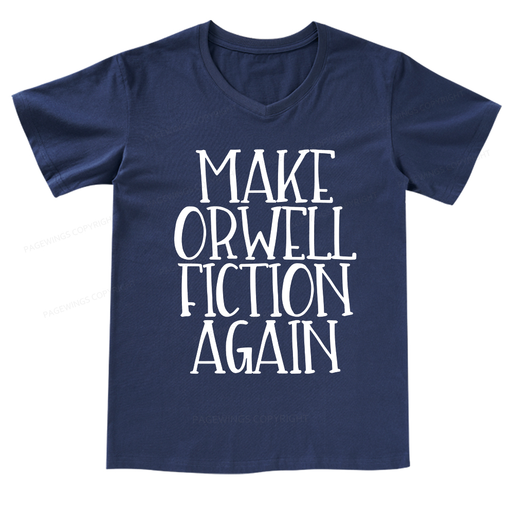 Pagewings Make Orwell Fiction Again V-neck T-shirt