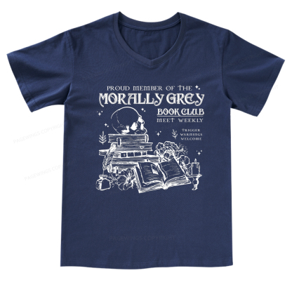 Pagewings Morally Grey Book Club V-neck T-shirt