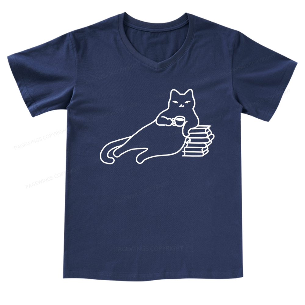 Pagewings Book Lover Shirt For Women V-neck T-shirt