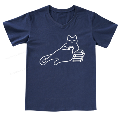 Pagewings Book Lover Shirt For Women V-neck T-shirt