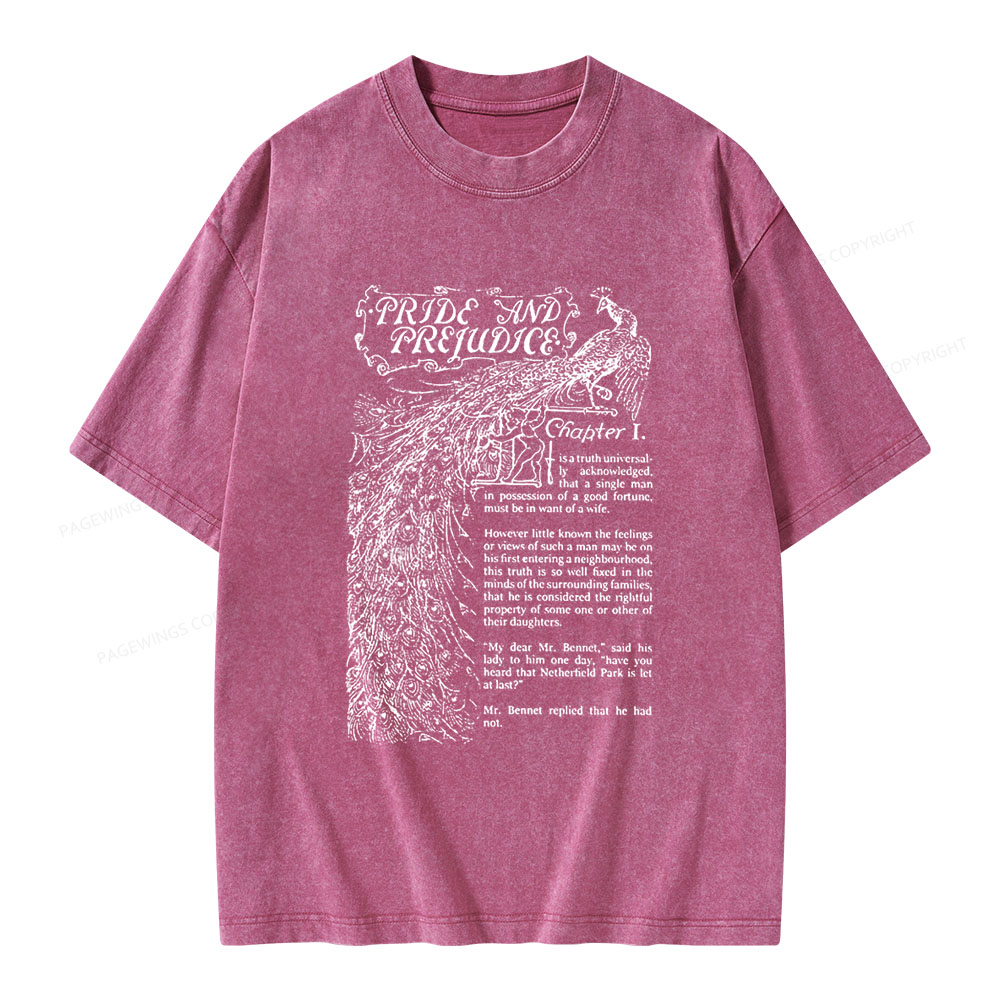 Pagewings Pride and Prejudice Unisex Washed T-shirt