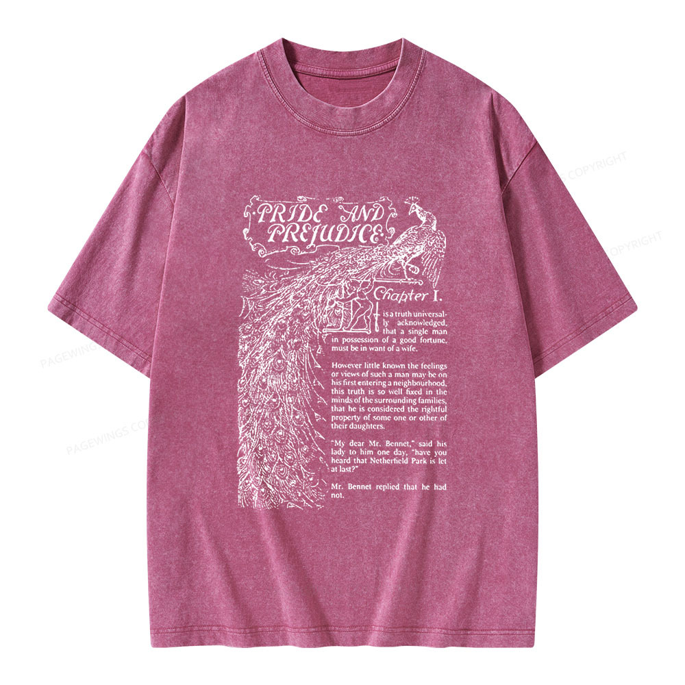 Pagewings Pride and Prejudice Unisex Washed T-shirt