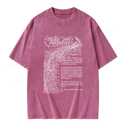 Pagewings Pride and Prejudice Unisex Washed T-shirt