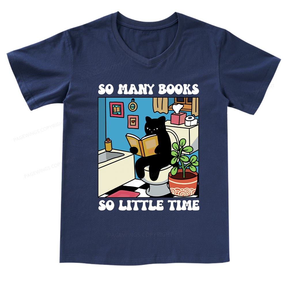 Pagewings So Many Books So Little Time-neck T-shirt