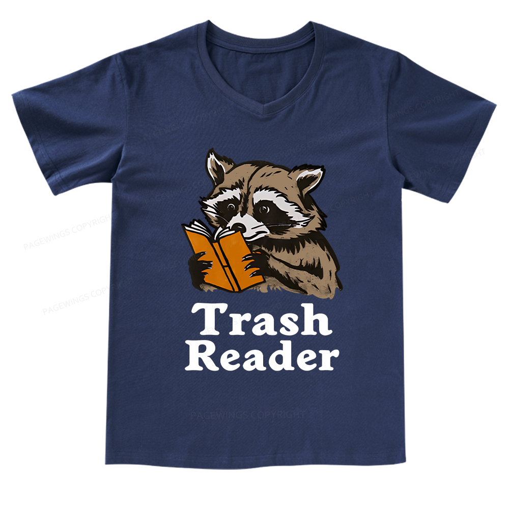 Pagewings Trash Reader V-neck T-shirt