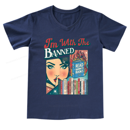 Pagewings I’m With the Banned V-neck T-shirt