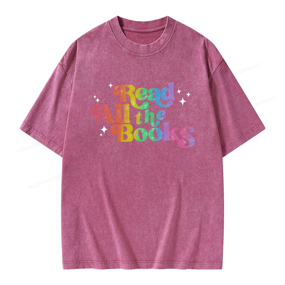 Pagewings Read All the Books Unisex Washed T-shirt