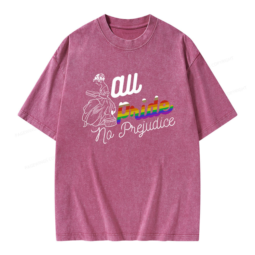 Pagewings All Pride, No Prejudice Unisex Washed T-shirt