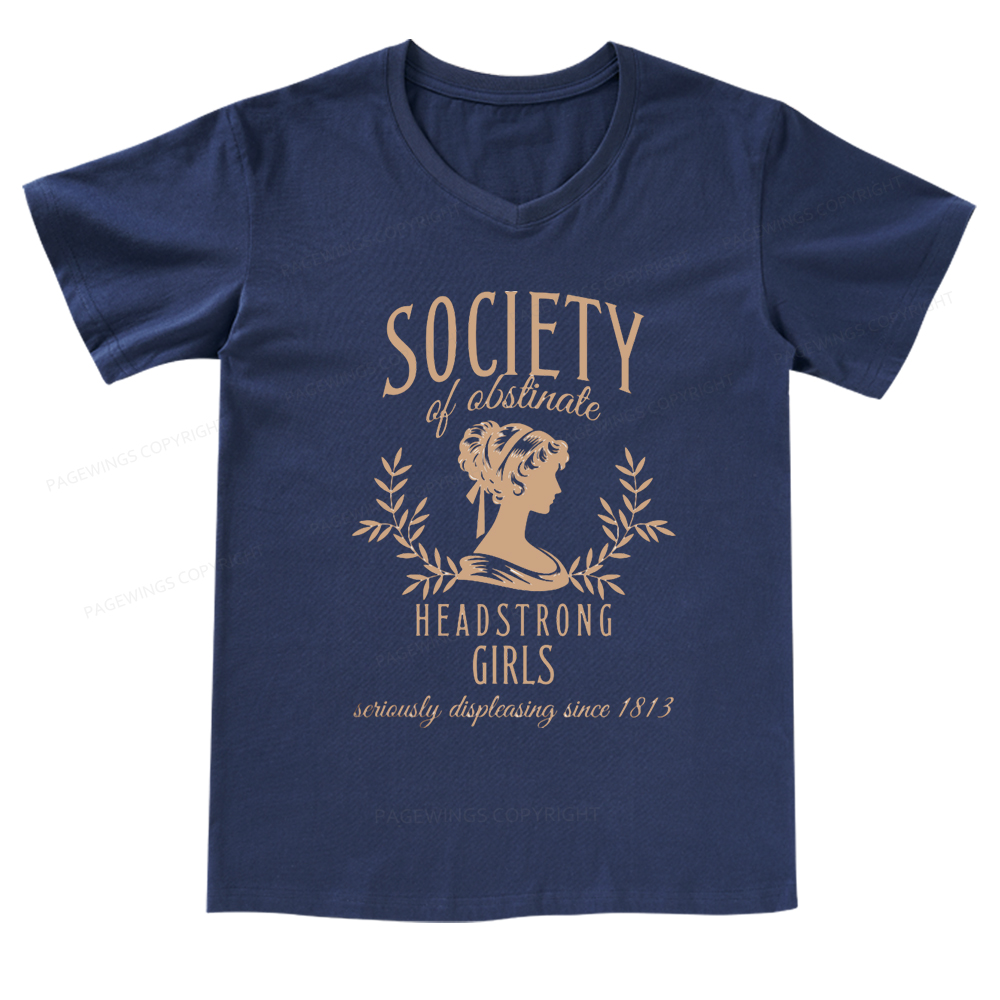 Pagewings Society Of Obstinate Headstrong Girls V-neck T-shirt