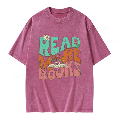 Pagewings Read More Books Unisex Washed T-shirt