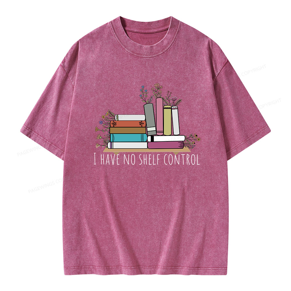 Pagewings I Have No Shelf Control Unisex Washed T-shirt