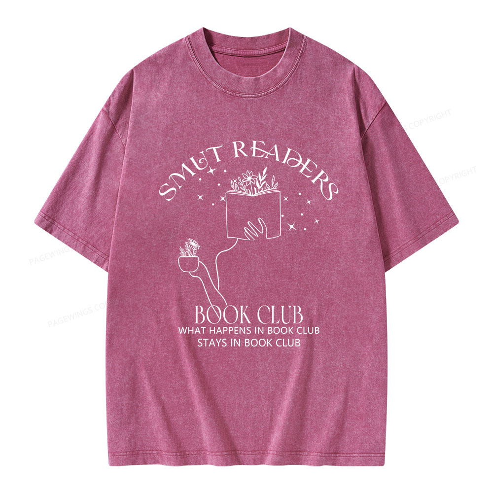 Pagewings Smut Reader Book Club Unisex Washed T-shirt