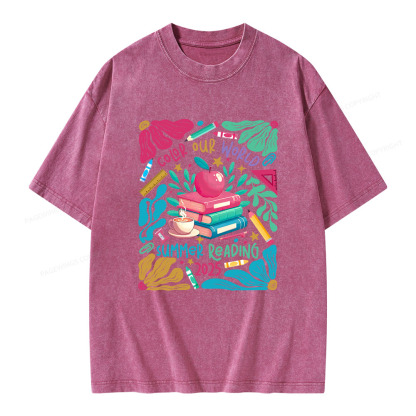 Pagewings Color Our World Summer Reading 2025 Unisex Washed T-shirt