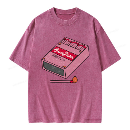 Pagewings Slow Burn Book Club Unisex Washed T-shirt