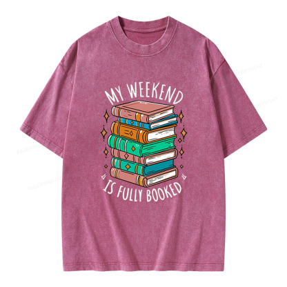 Pagewings My Weekend is Fully Booked Unisex Washed T-shirt
