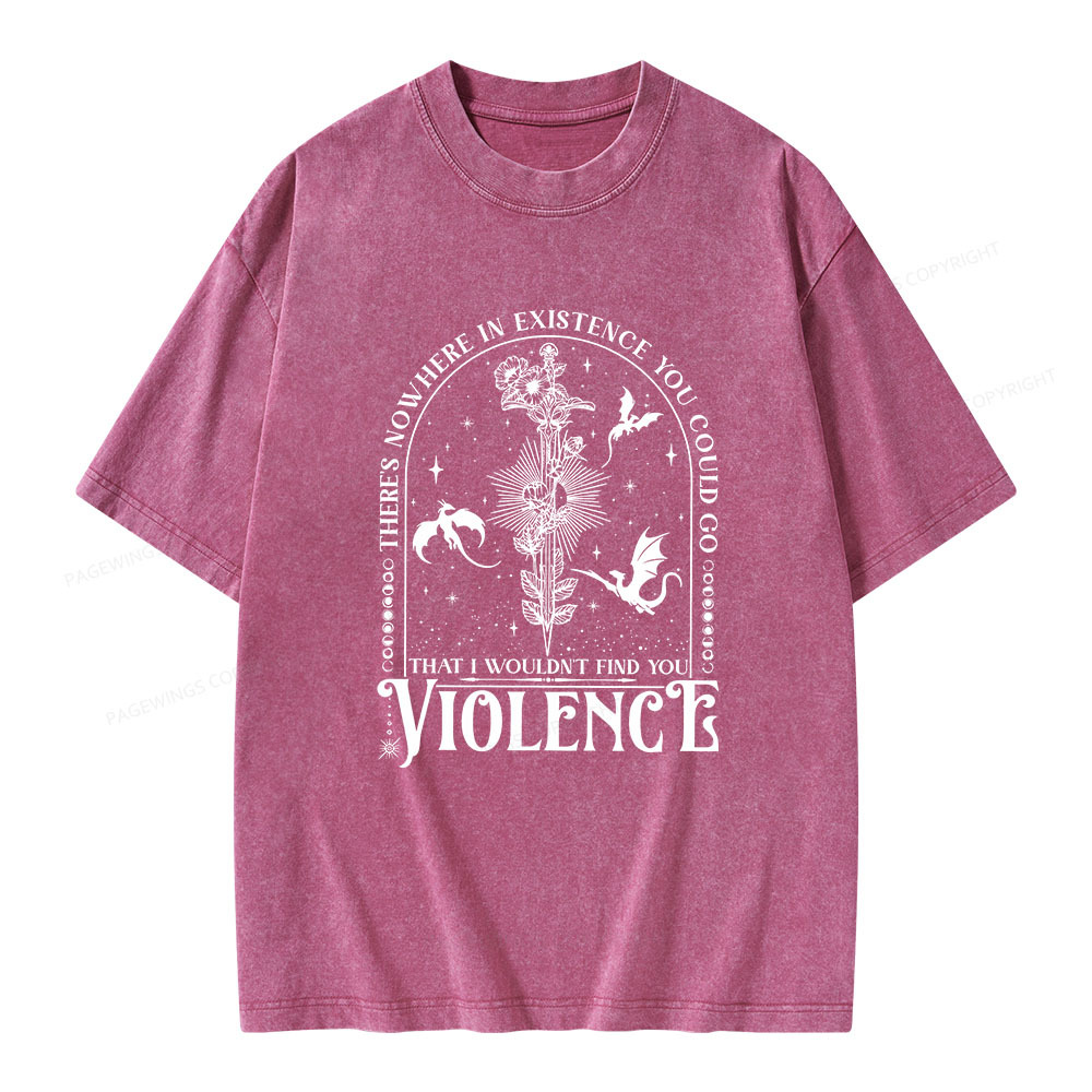 Pagewings Nowhere You Go Escapes Violence Unisex Washed T-shirt