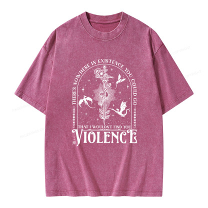 Pagewings Nowhere You Go Escapes Violence Unisex Washed T-shirt