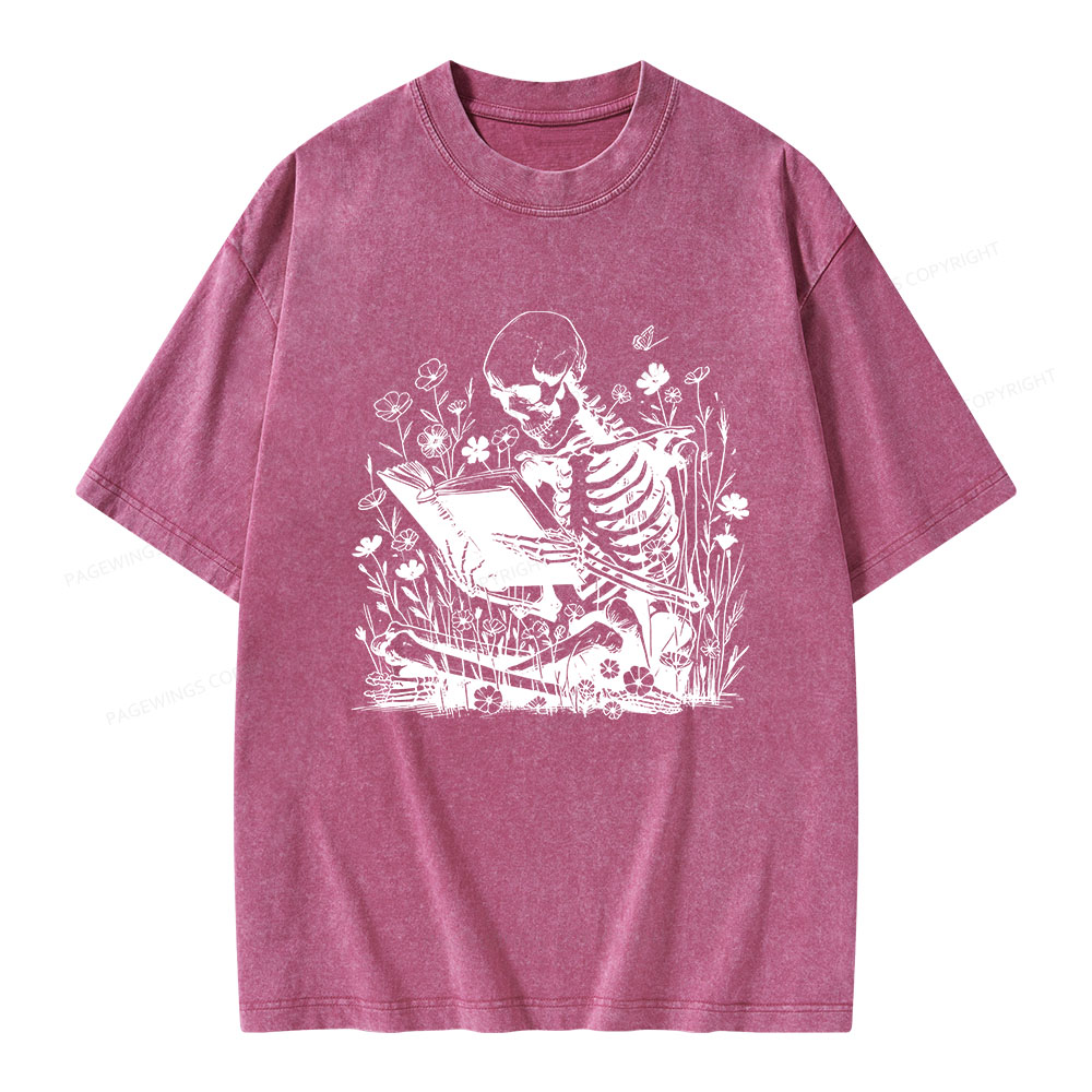 Pagewings Book Reading Unisex Washed T-shirt