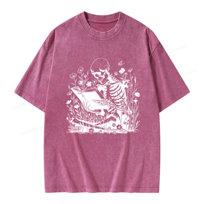 Pagewings Book Reading Unisex Washed T-shirt