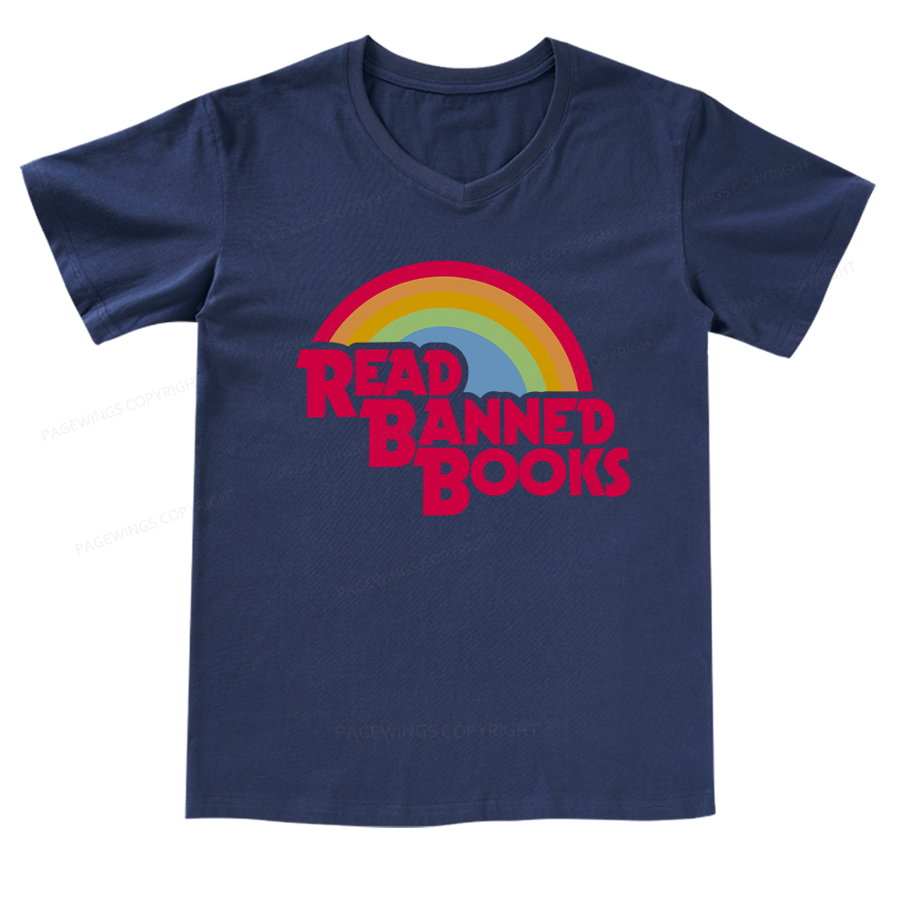 Pagewings Read Banned Books V-neck T-shirt