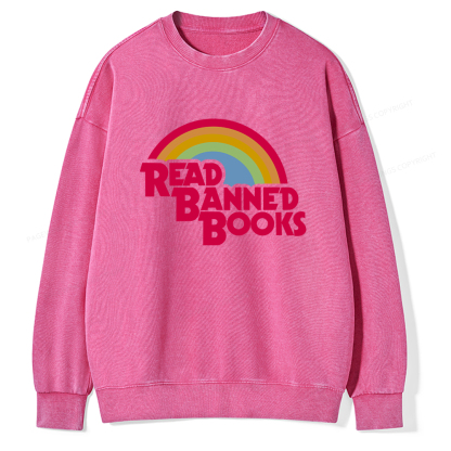 Pagewings Read Banned Books Unisex Washed Sweatshirt