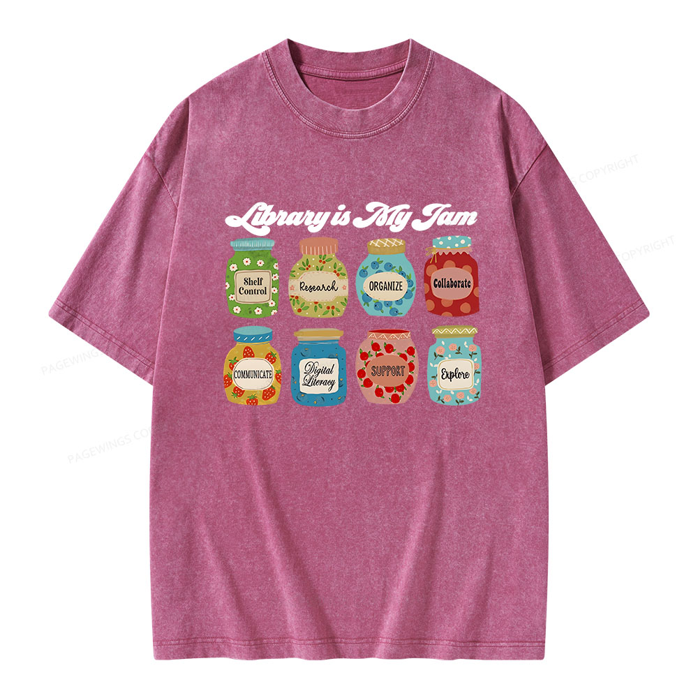 Pagewings Library is My Jam Unisex Washed T-shirt