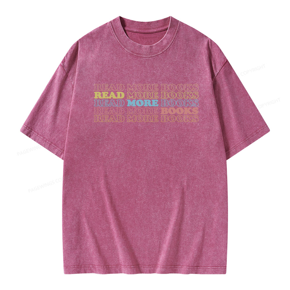 Pagewings Read More Books Unisex Washed T-shirt