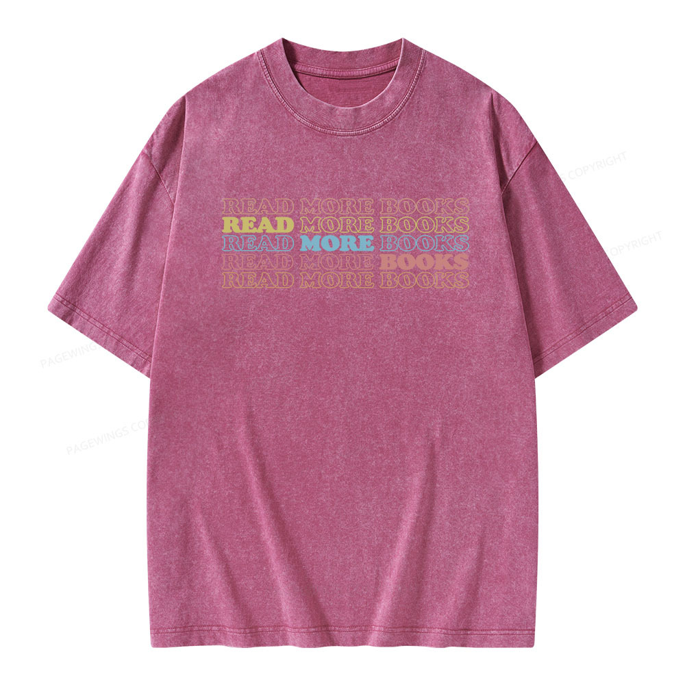 Pagewings Read More Books Unisex Washed T-shirt