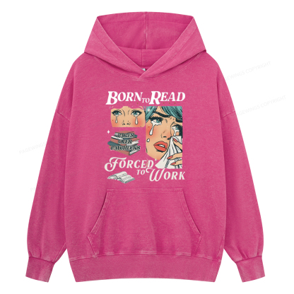 Pagewing Born To Read Bookish Unisex Washed Hoodie