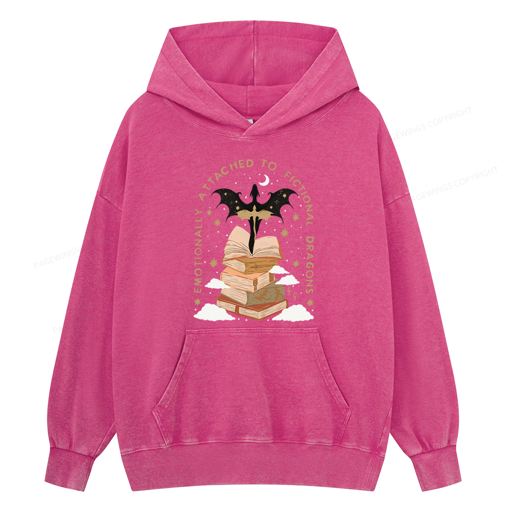Pagewing Fantasy Romance Reader Gift Romantacy Unisex Washed Hoodie