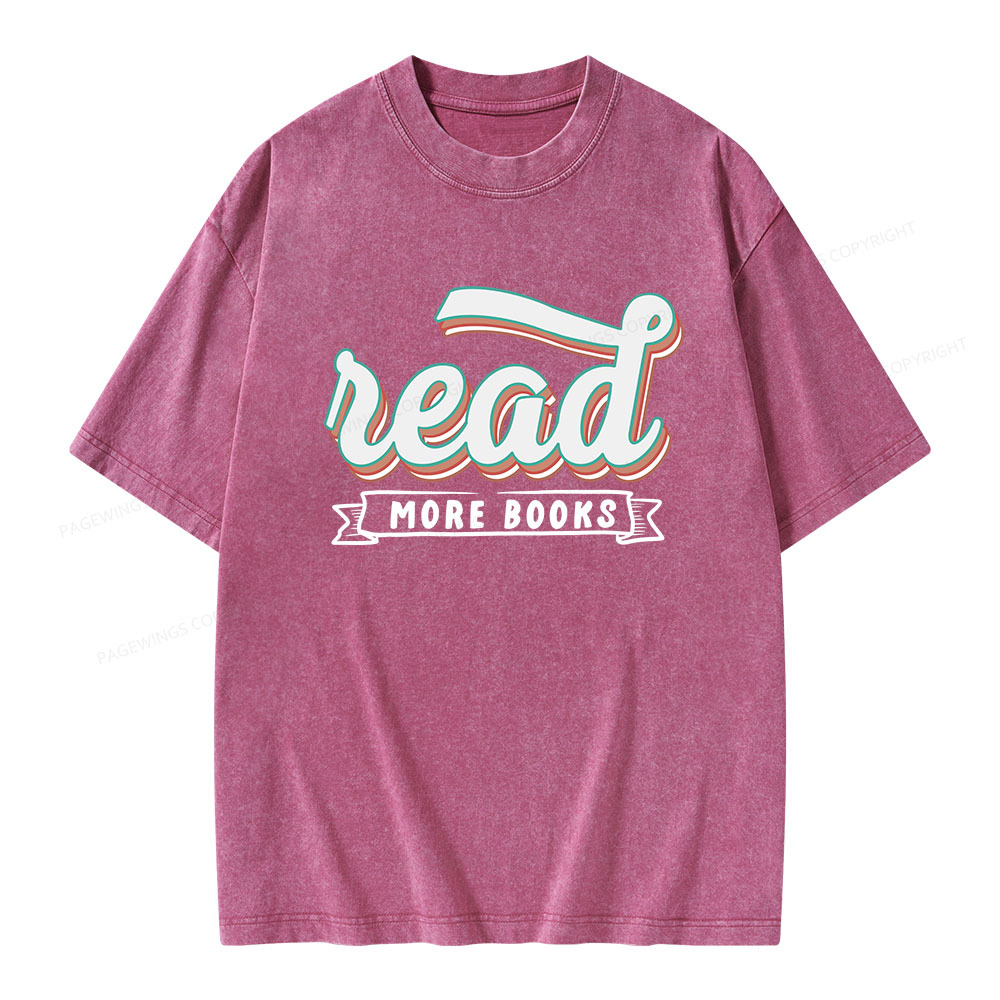 Pagewings Read More Books Unisex Washed T-shirt